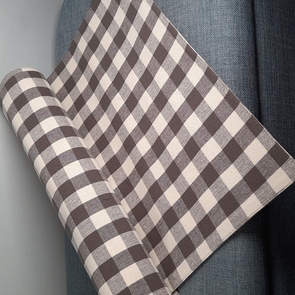 Gray Cream Buffalo Check Table Runner Kitchen Island Countertop  Reversible 55\